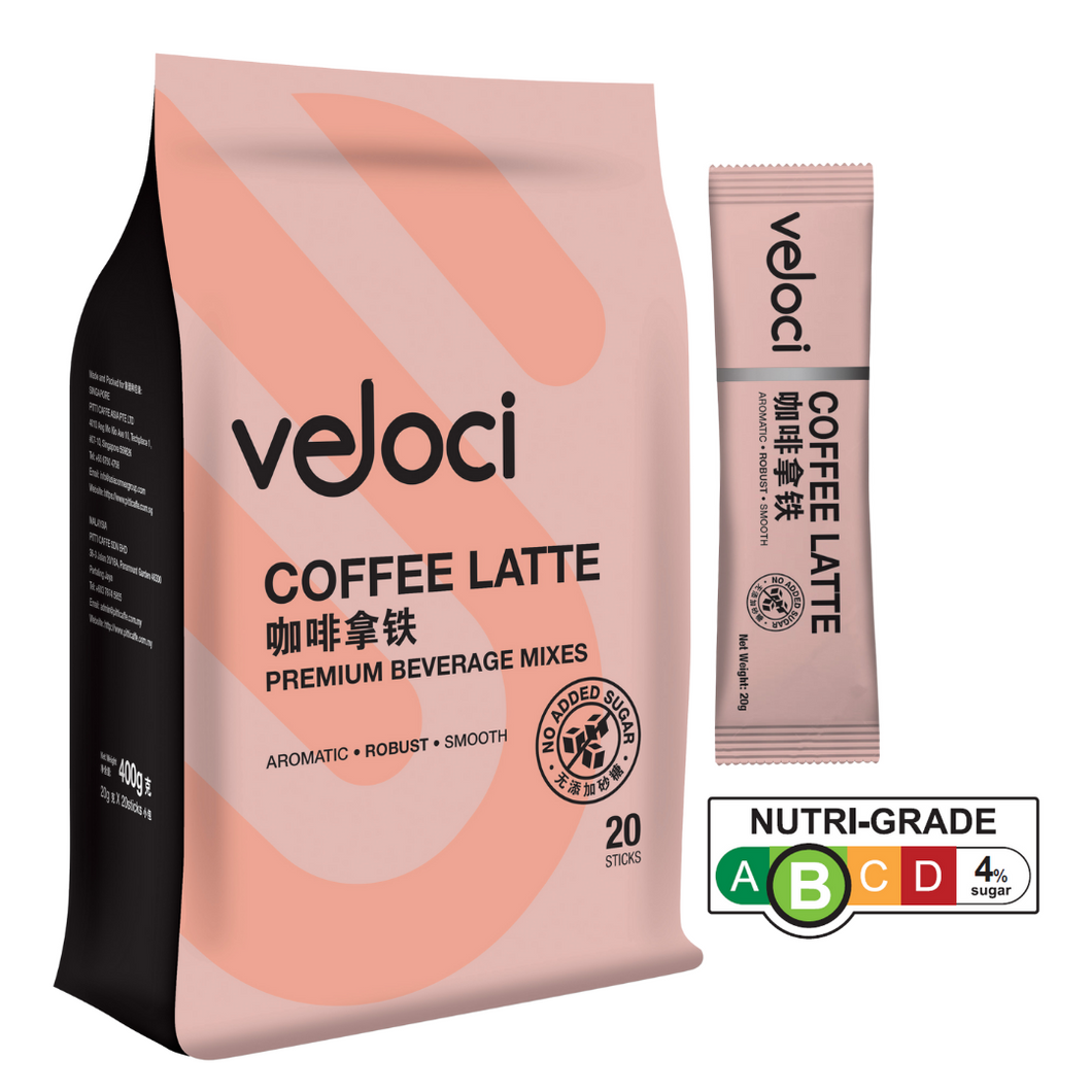 [Buy 2 Get 1 Free] VELOCI Premium Coffee Latte No Added Sugar [20x20g]